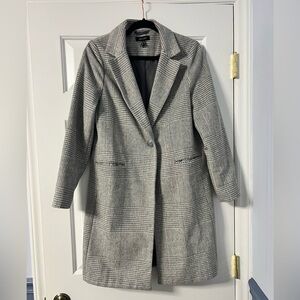 Gray Plaid Women's Top Coat
